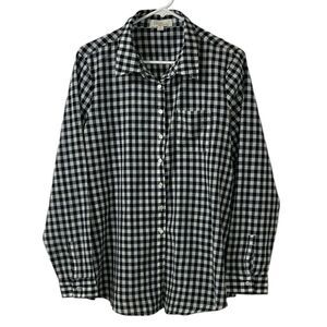 Olive & Oak Gingham Blue  & White Cotton Button Down Shirt(Size Medium)